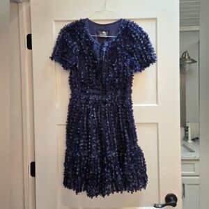 Anthropologie Somerset Mini Dress Floral Applique